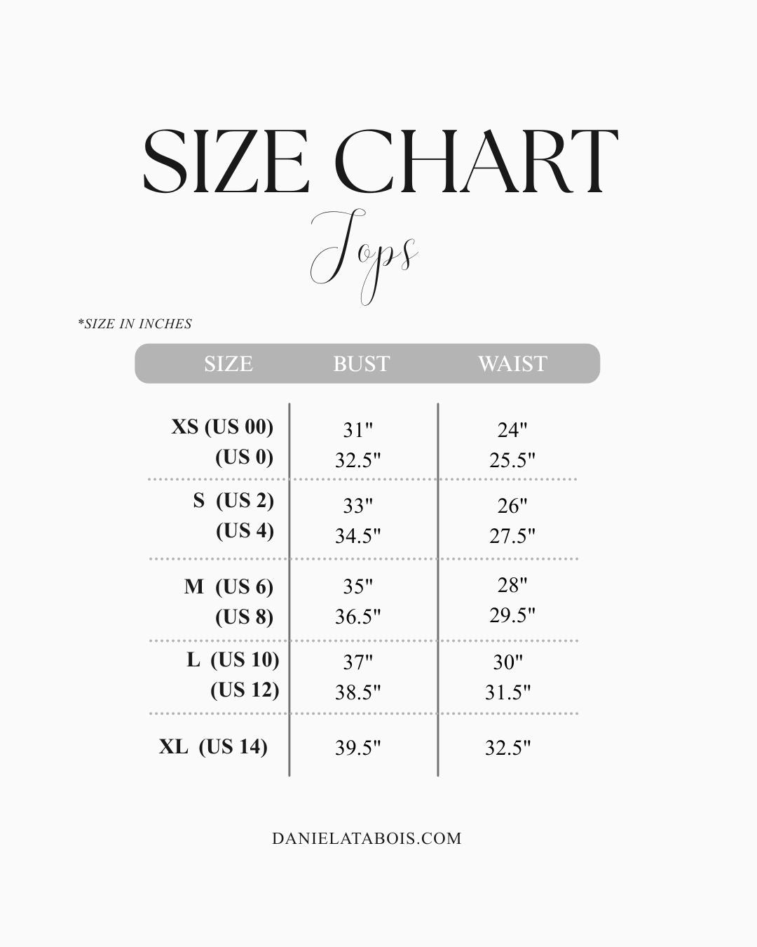 Size chart for luxury quilted sequin rhinestone peplum corset