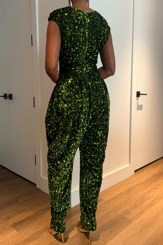 Olivia Sweetheart Sequin Jumpsuit