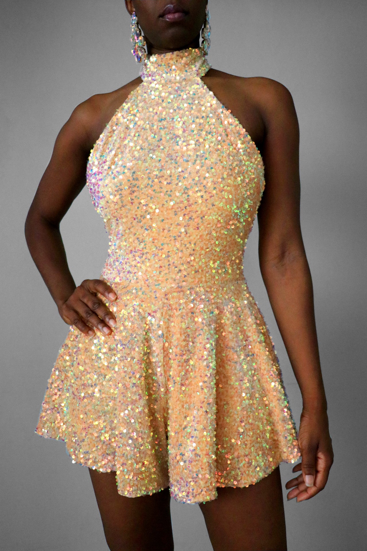 glitter romper dress Tween Girls' One Shoulder Sleeveless Mesh Overlay Sequin Romper Elonnashop
