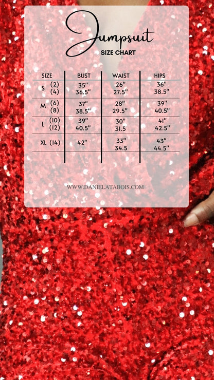 Red Sequin Ruffle Playsuit