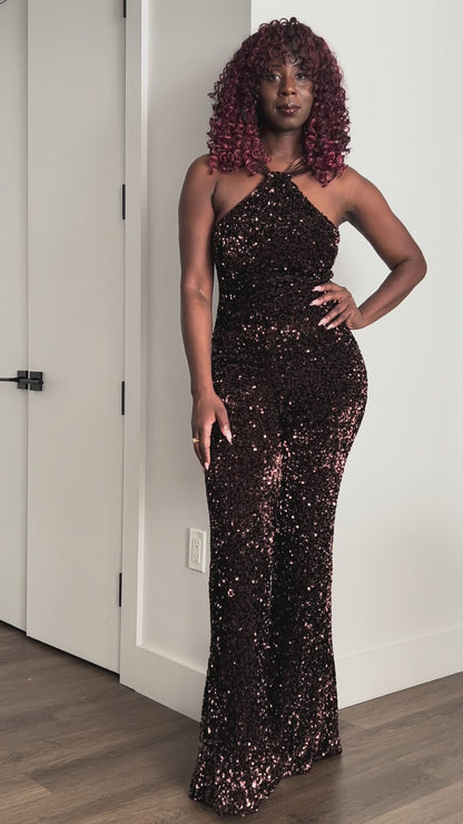 Coco Sequin Halter Jumpsuit